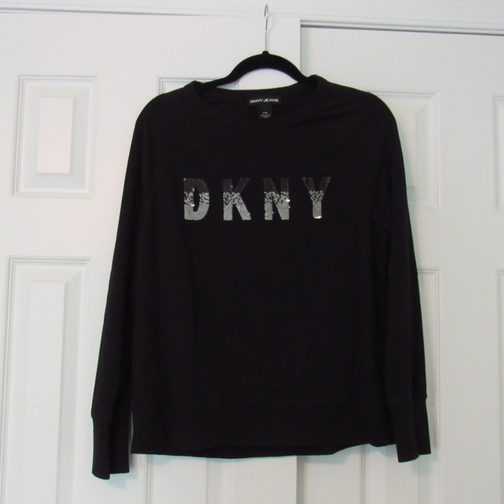 DKNY sequined black sweater